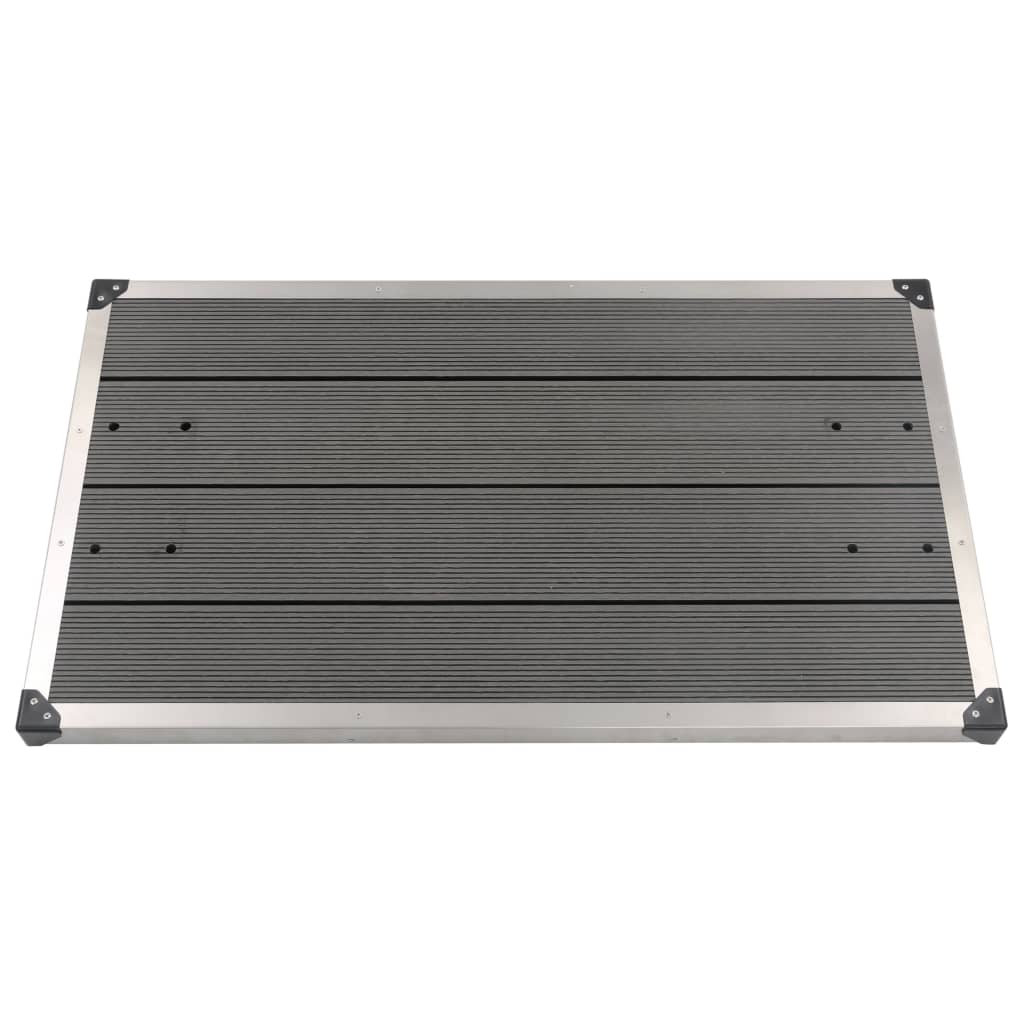 Gartendusche mit Grauer Bodenplatte 220 cm Aluminium