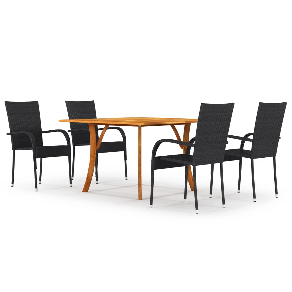 5-tlg. Garten-Essgruppe Schwarz
