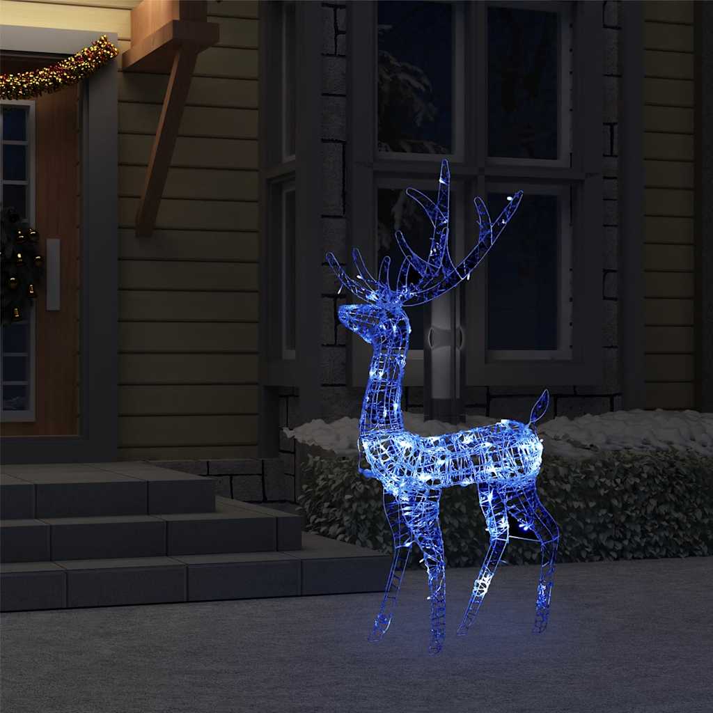 LED-Rentier Acryl Weihnachtsdekoration 140 LEDs 120 cm Blau
