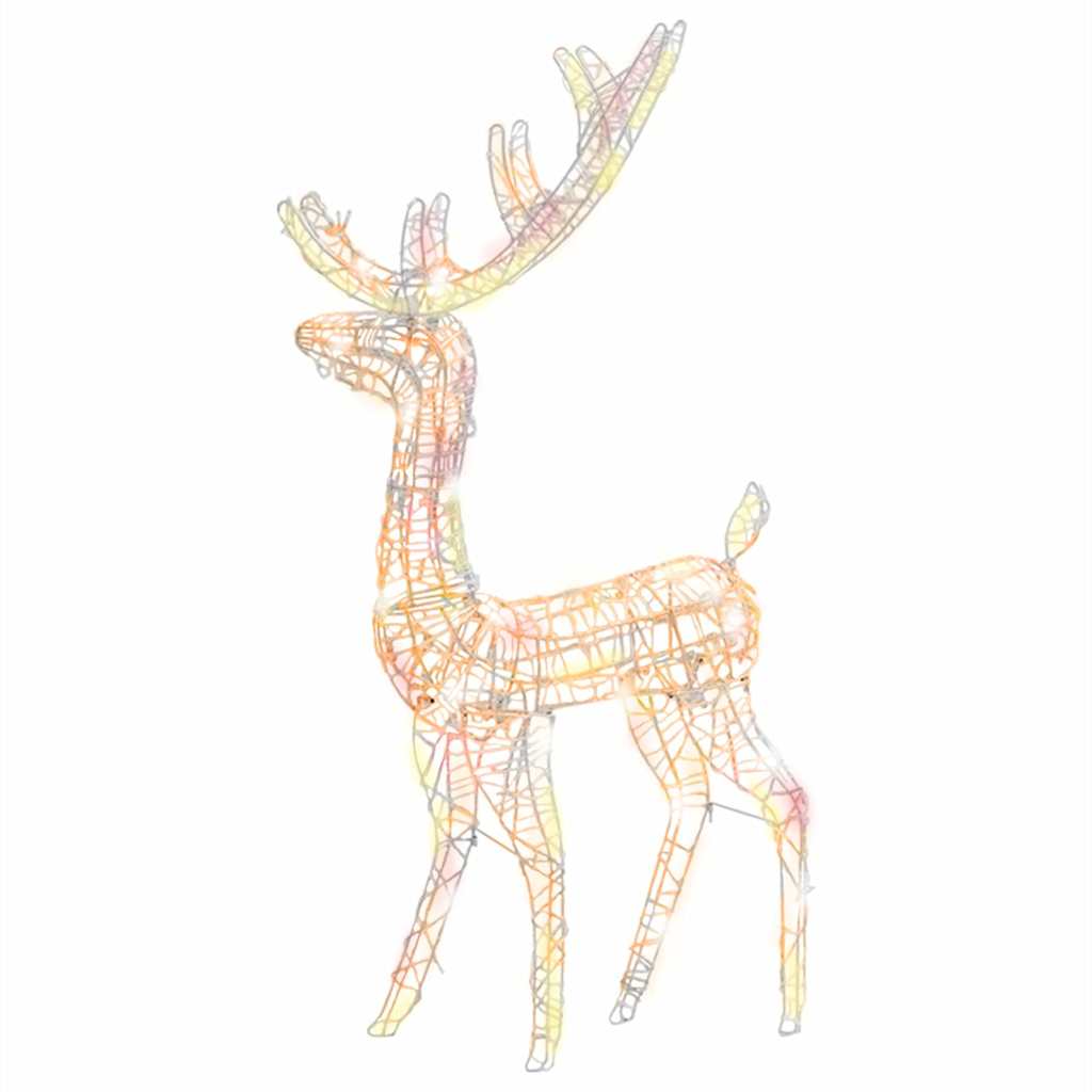 LED-Rentier Acryl Weihnachtsdekoration 140 LEDs 120 cm Bunt