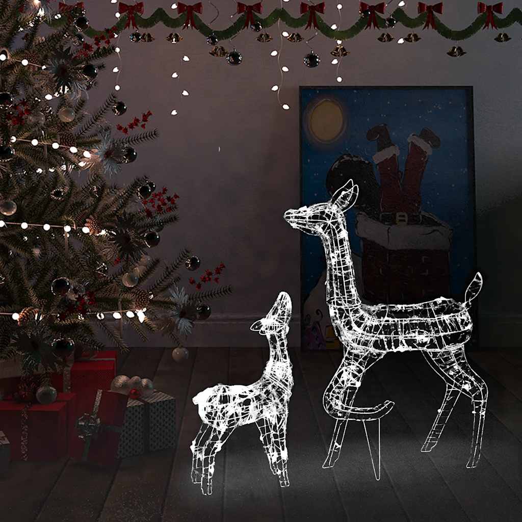 LED-Rentier-Familie Weihnachtsdeko Acryl 160 LED Kaltweiß
