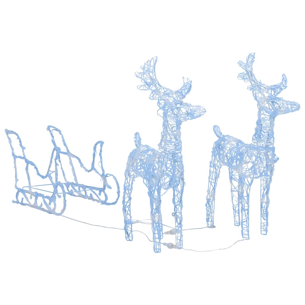 Rentiere & Schlitten Weihnachtsdekoration 160 LEDs 130 cm Acryl