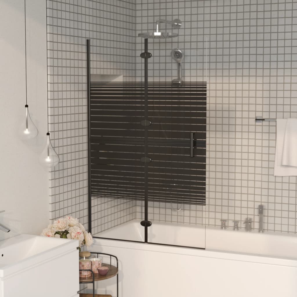 Faltbare Duschkabine ESG 80x140 cm Schwarz
