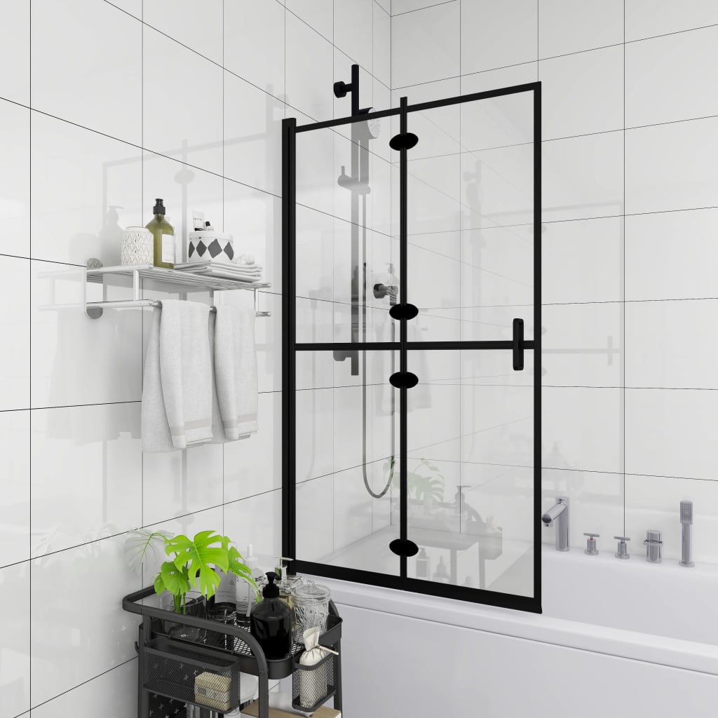 Faltbare Duschkabine ESG Schwarz 80x140 cm