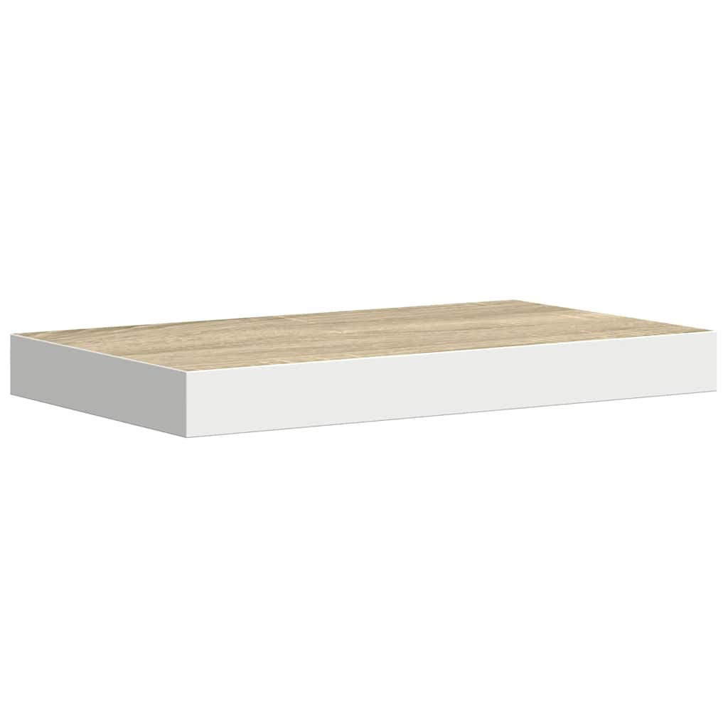 Schweberegal Eichenoptik und Weiß 40x23x3,8 cm MDF