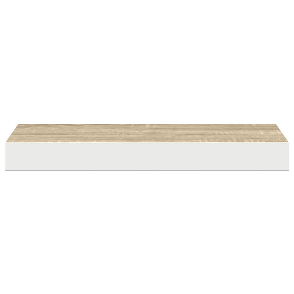 Schweberegal Eichenoptik und Weiß 40x23x3,8 cm MDF