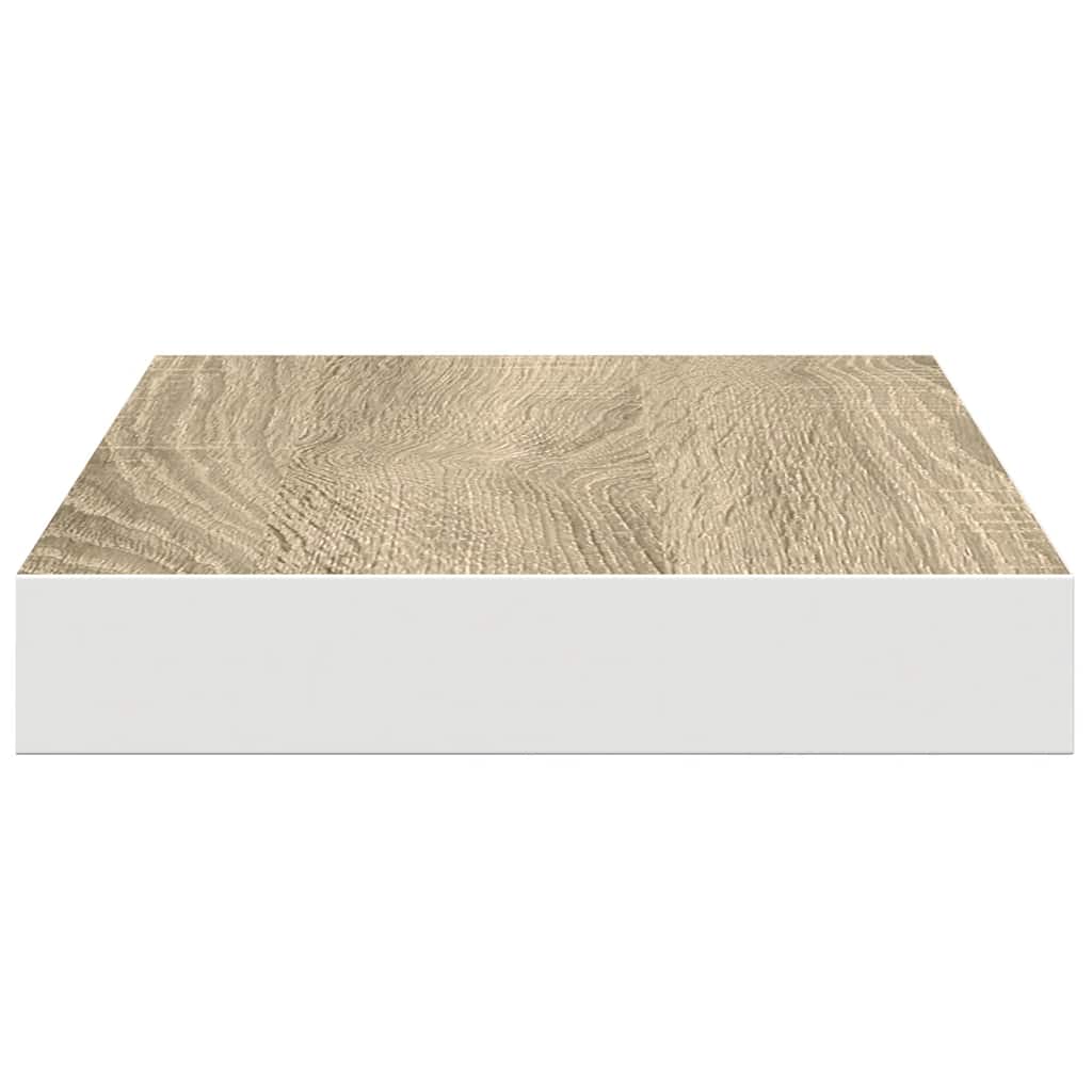 Schweberegal Eichenoptik und Weiß 40x23x3,8 cm MDF