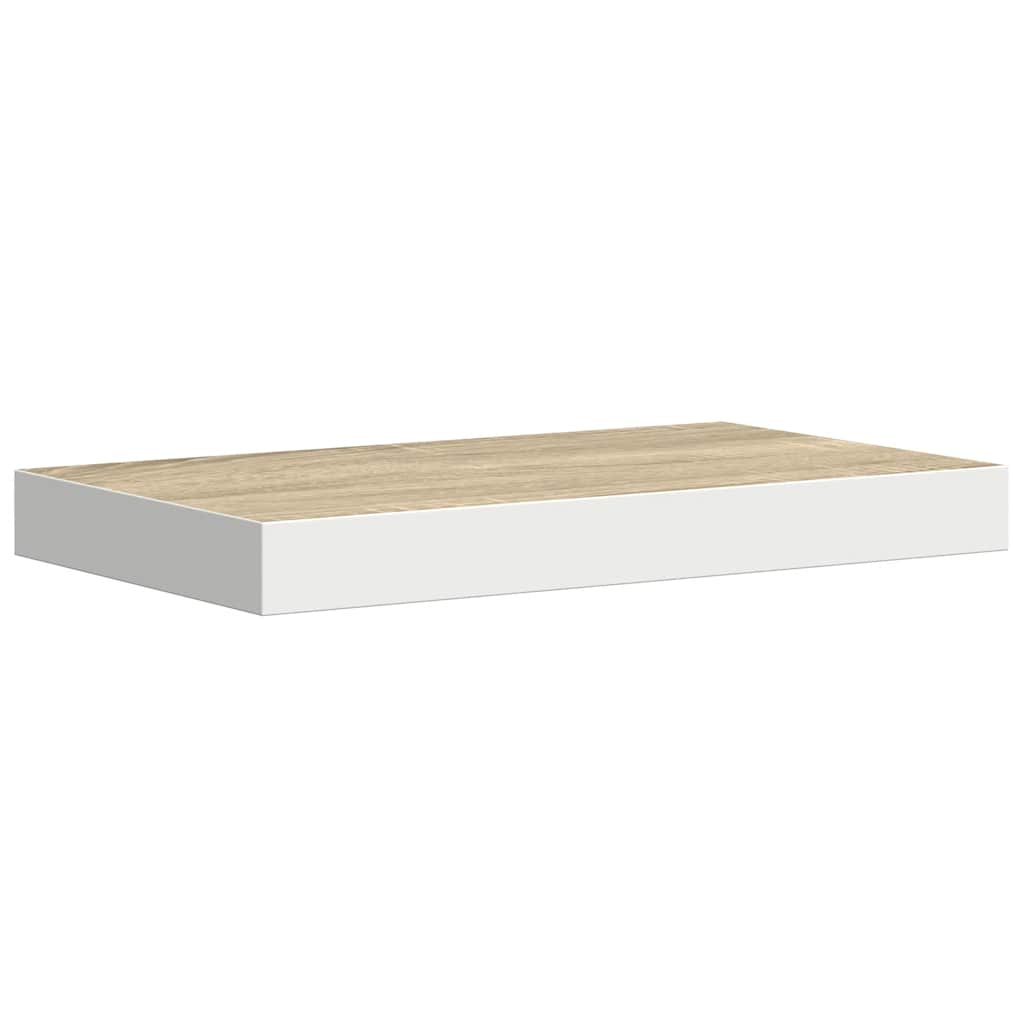 Schweberegale 4 Stk. Eichen-Optik und Weiß 40x23x3,8 cm MDF