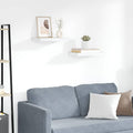 Schweberegale 2 Stk. Eichen-Optik und Weiß 50x23x3,8 cm MDF