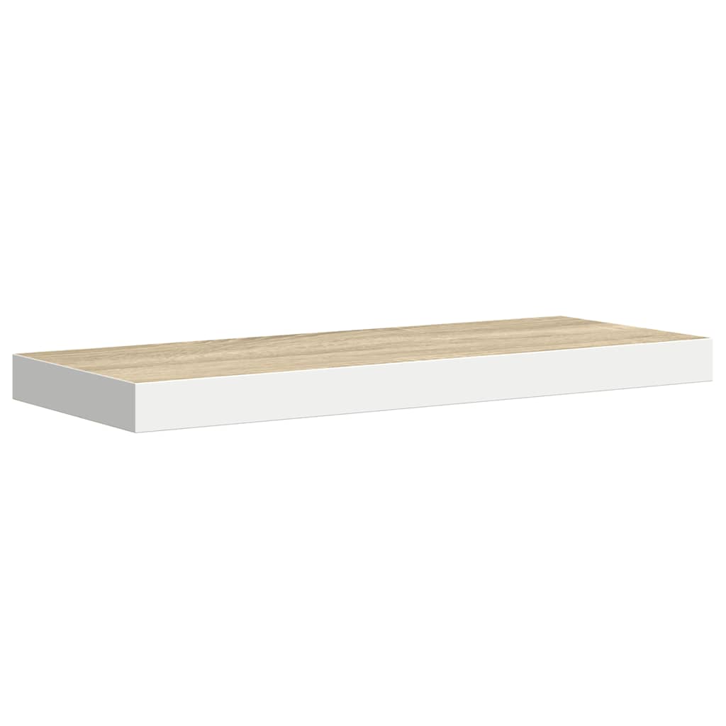 Schweberegal Eichen-Optik und Weiß 60x23,5x3,8 cm MDF