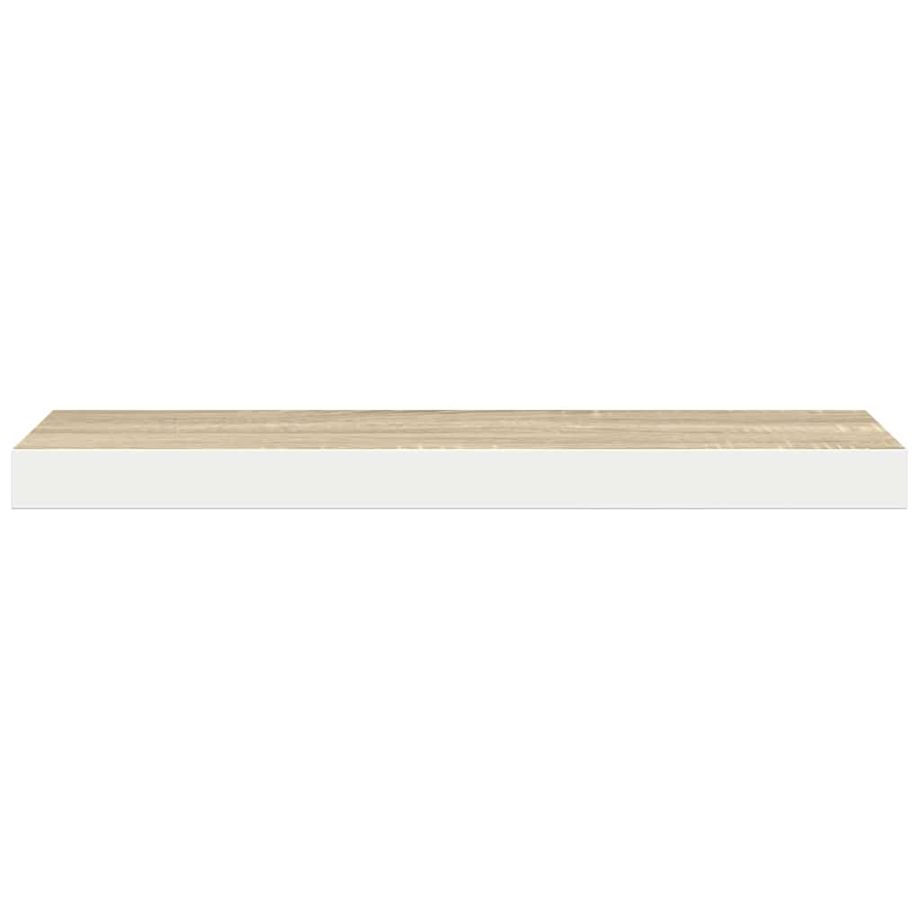 Schweberegal Eichen-Optik und Weiß 60x23,5x3,8 cm MDF