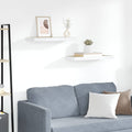 Schweberegale 2 Stk. Eichen-Optik und Weiß 60x23,5x3,8 cm MDF