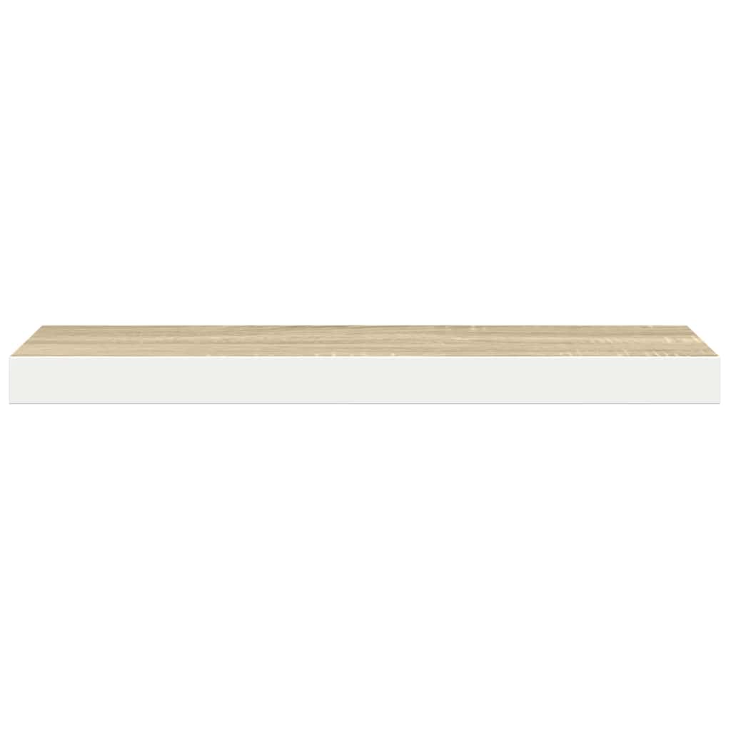 Schweberegale 4 Stk. Eichen-Optik und Weiß 60x23,5x3,8 cm MDF