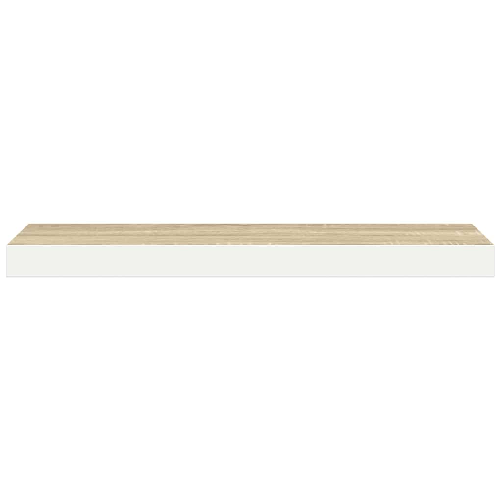 Schweberegal Eichen-Optik und Weiß 80x23,5x3,8 cm MDF