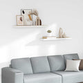 Schweberegale 2 Stk. Eichen-Optik und Weiß 80x23,5x3,8 cm MDF