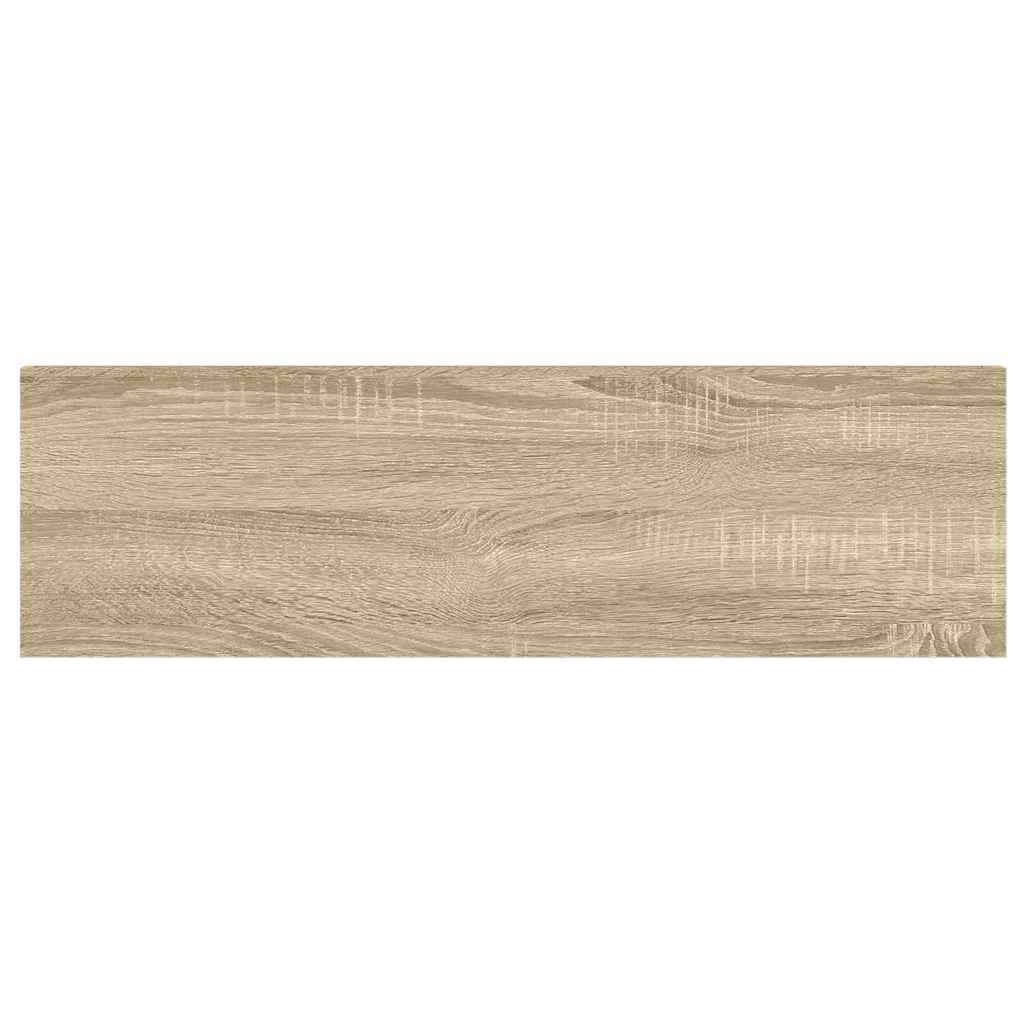 Schweberegale 4 Stk. Eichen-Optik und Weiß 80x23,5x3,8 cm MDF
