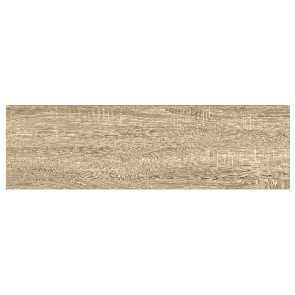 Schweberegale 2 Stk. Eiche und Weiß 90x23,5x3,8 cm MDF