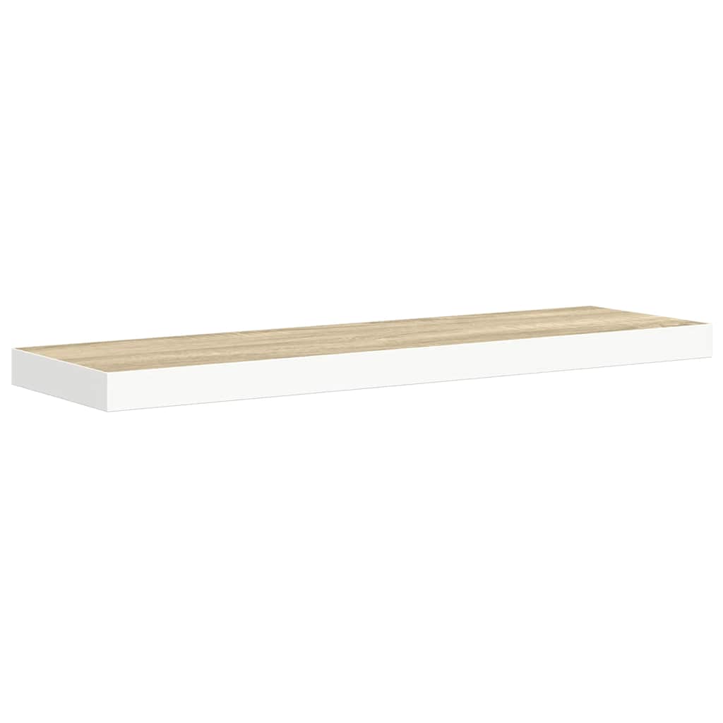 Schweberegale 4 Stk. Eiche und Weiß 90x23,5x3,8 cm MDF