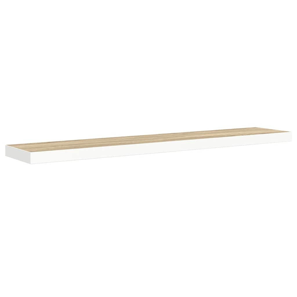 Schweberegal Eichen-Optik und Weiß 120x23,5x3,8 cm MDF