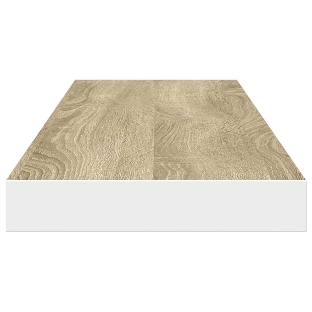 Schweberegal Eichen-Optik und Weiß 120x23,5x3,8 cm MDF
