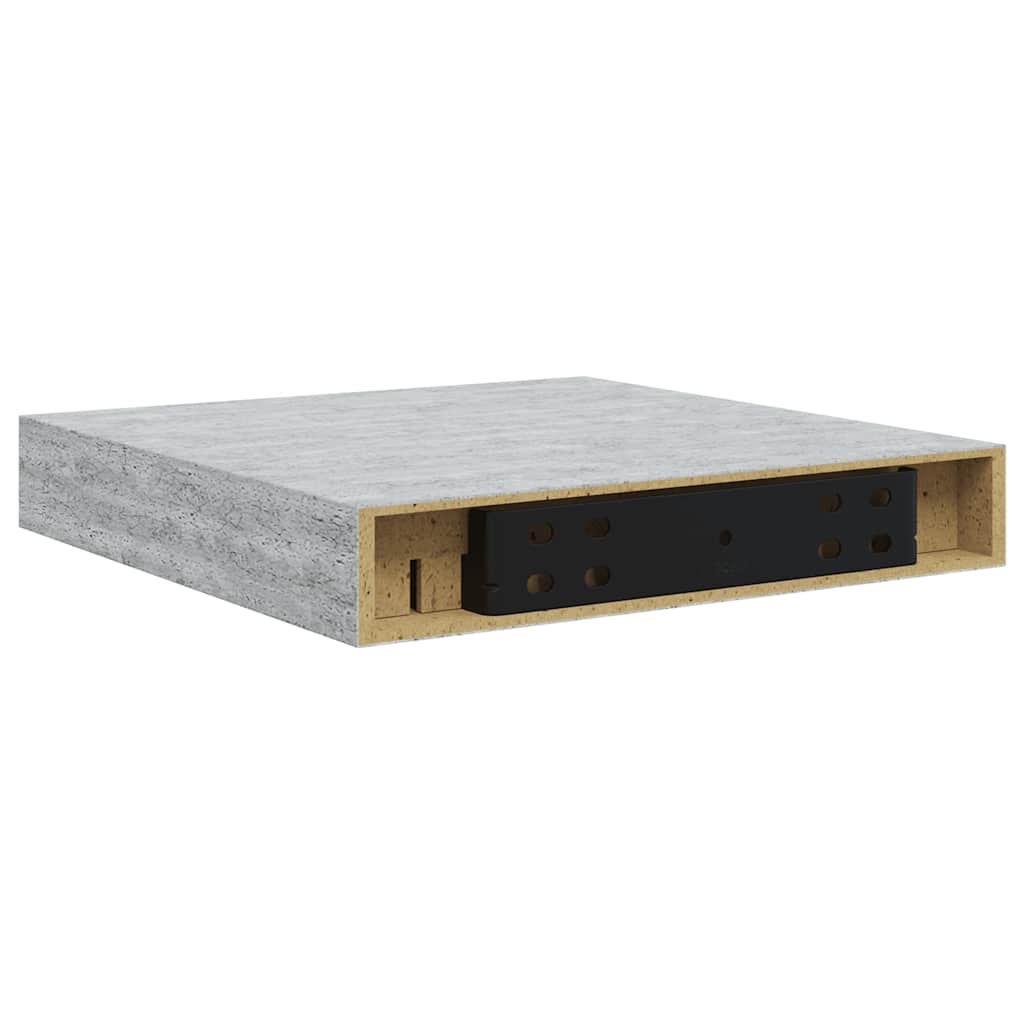 Schweberegale 4 Stk. Betongrau 23x23,5x3,8 cm MDF
