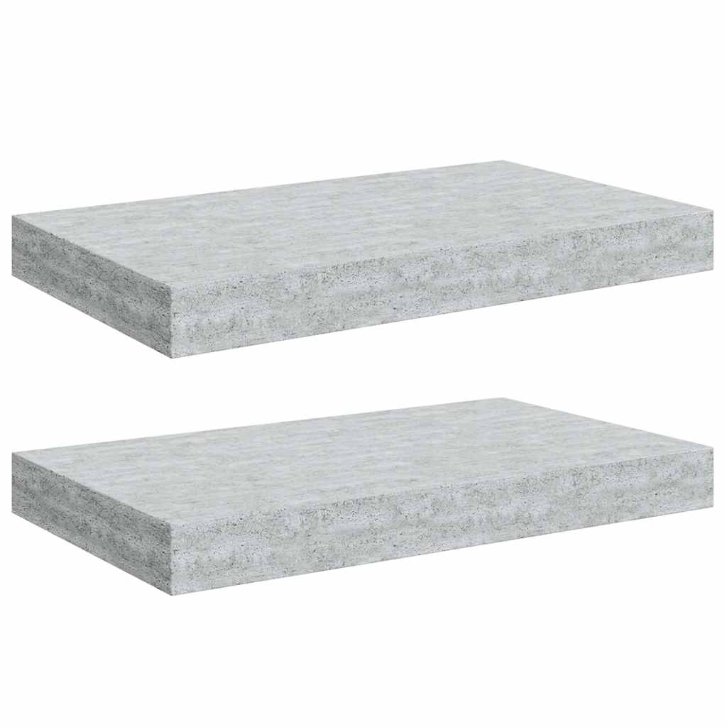 Schweberegale 2 Stk. Betongrau 40x23x3,8 cm MDF