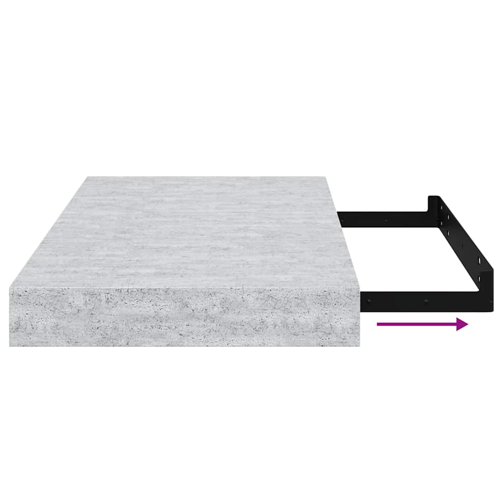 Schweberegale 4 Stk. Betongrau 40x23x3,8 cm MDF