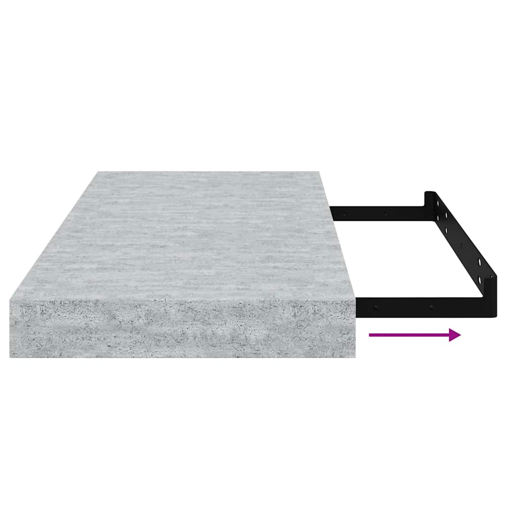 Schweberegale 4 Stk. Betongrau 50x23x3,8 cm MDF