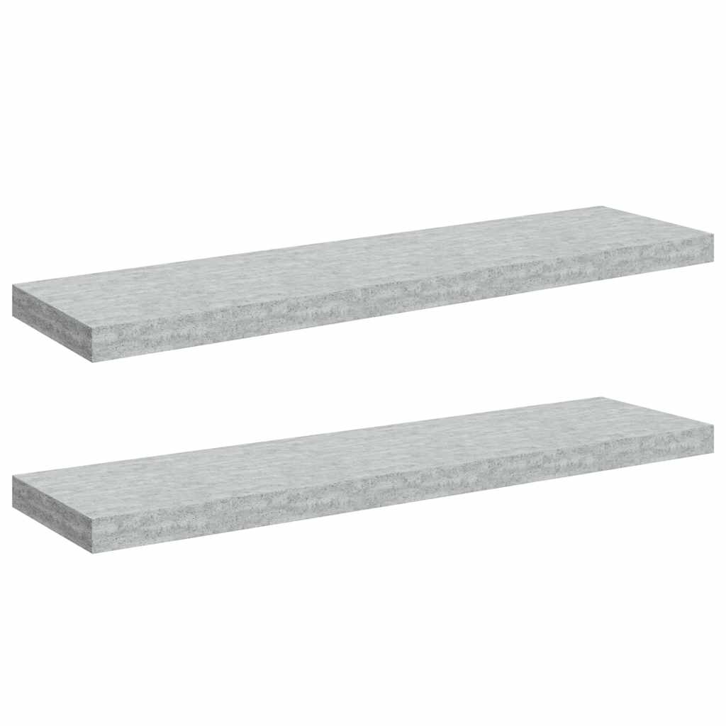 Schweberegale 2 Stk. Betongrau 90x23,5x3,8 cm MDF
