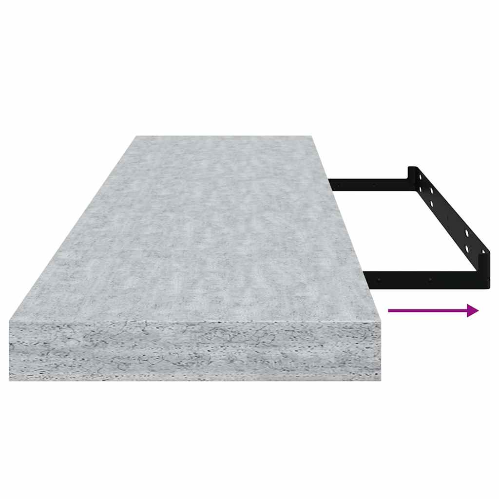 Schweberegale 4 Stk. Betongrau 90x23,5x3,8 cm MDF