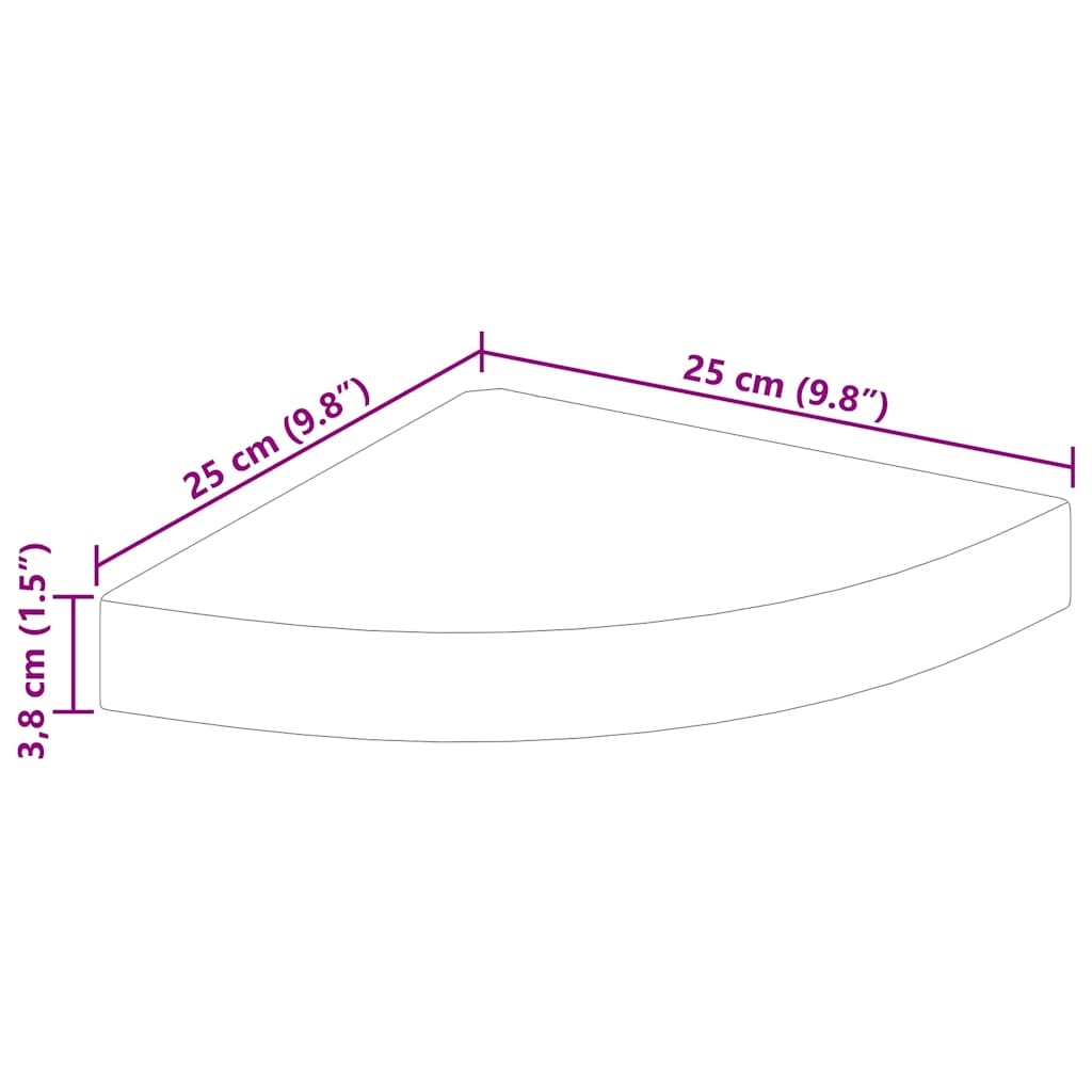 Eck-Schweberegal Eichen-Optik und Weiß 25x25x3,8 cm MDF