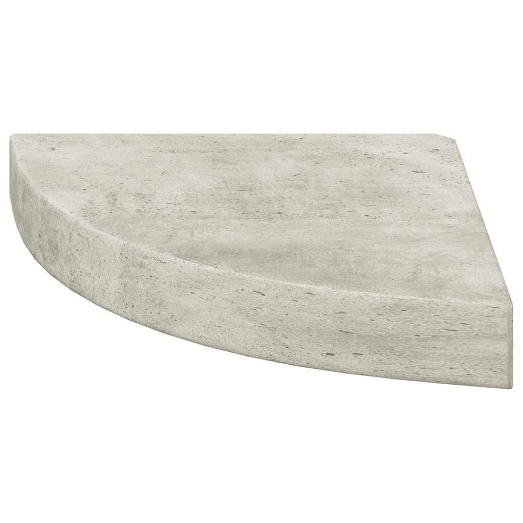 Eck-Schweberegal Betongrau 25x25x3,8 cm MDF
