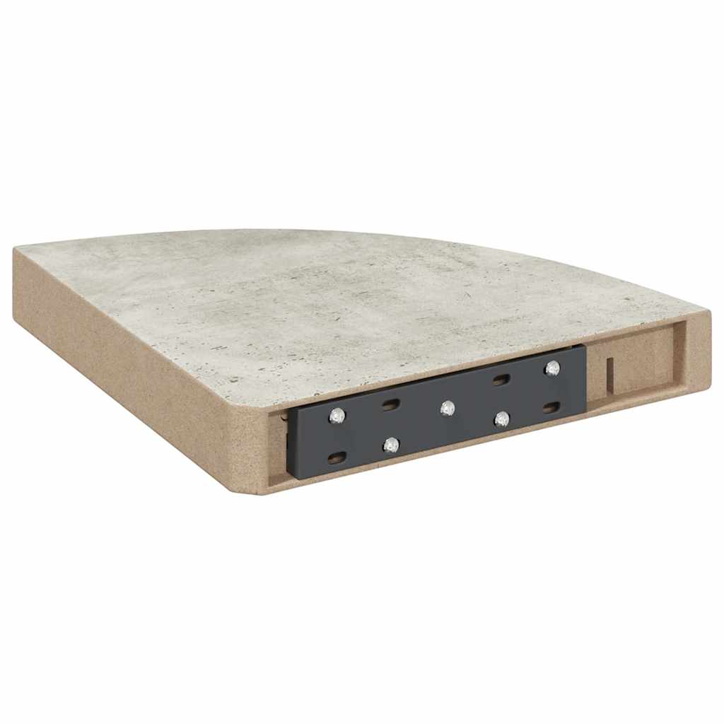 Eck-Schweberegale 4 Stk. Betongrau 25x25x3,8 cm MDF