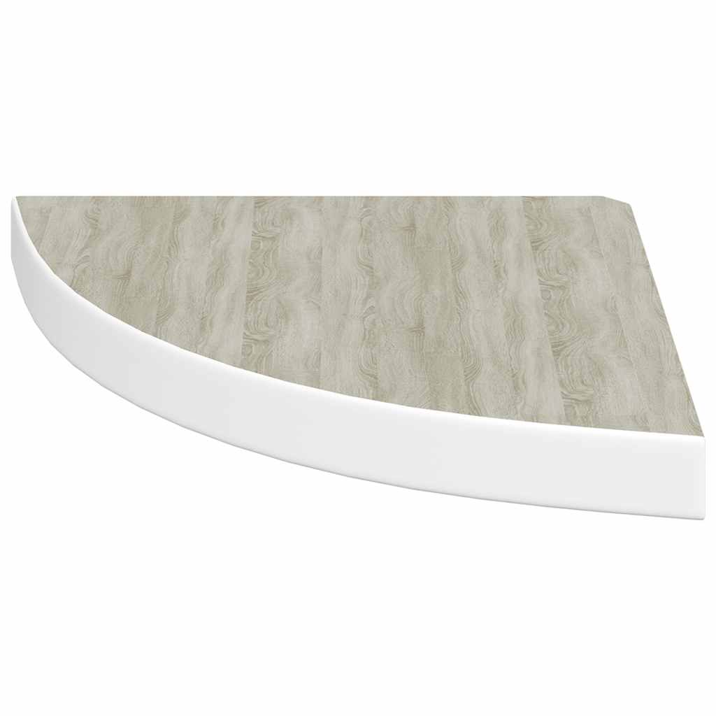 Eck-Schweberegal Eichen-Optik und Weiß 35x35x3,8 cm MDF