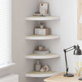Eck-Schweberegale 4 Stk. Eichen-Optik und Weiß 35x35x3,8 cm MDF