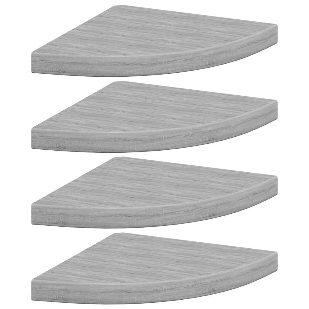 Eck-Schweberegale 4 Stk. Betongrau 35x35x3,8 cm MDF