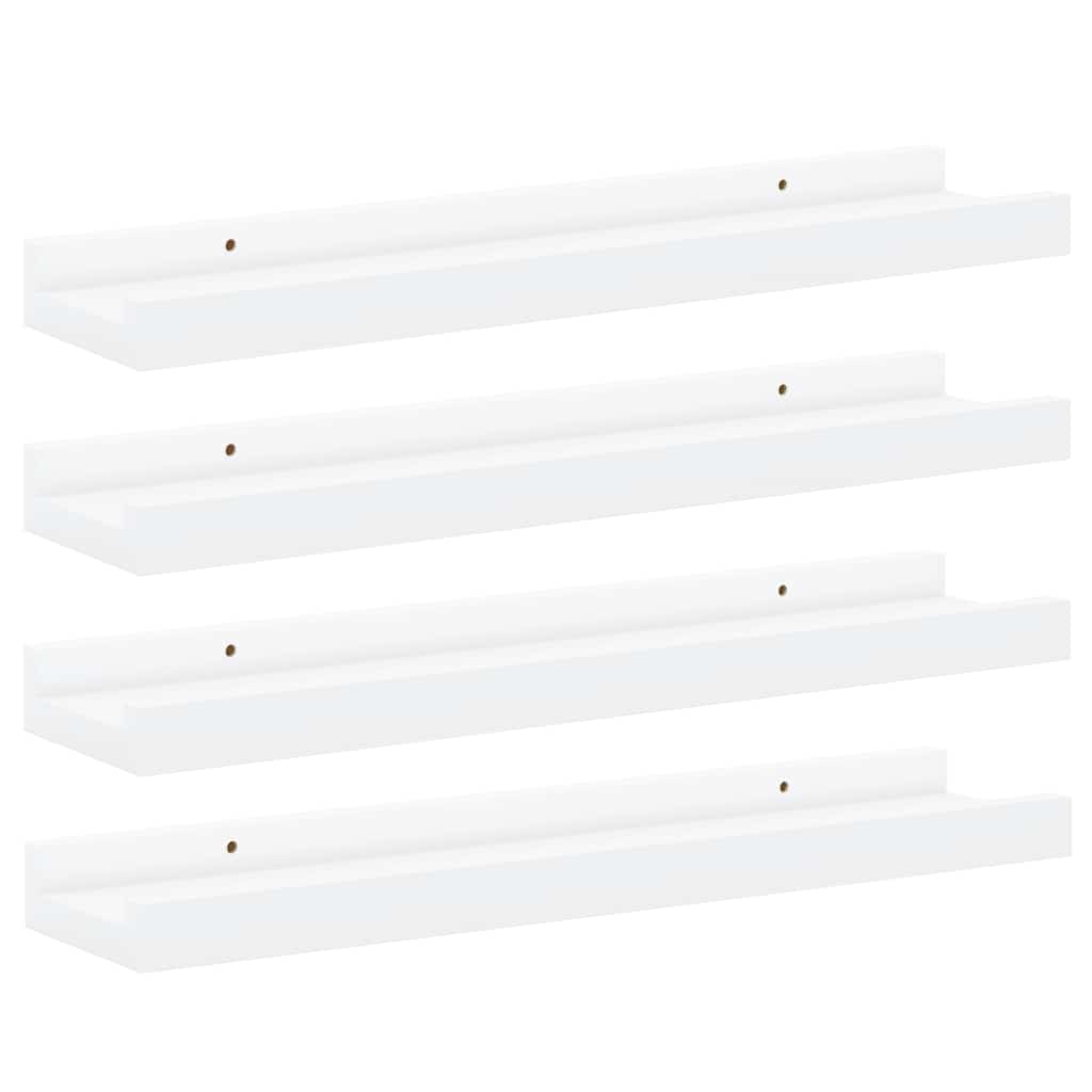 Wandregale 4 Stk. Weiß 40x9x3 cm
