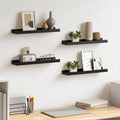Wandregale 4 Stk. Schwarz 40x9x3 cm