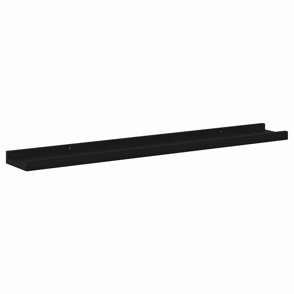 Wandregale 4 Stk. Schwarz 80x9x3 cm