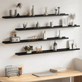 Wandregale 4 Stk. Schwarz 115x9x3 cm