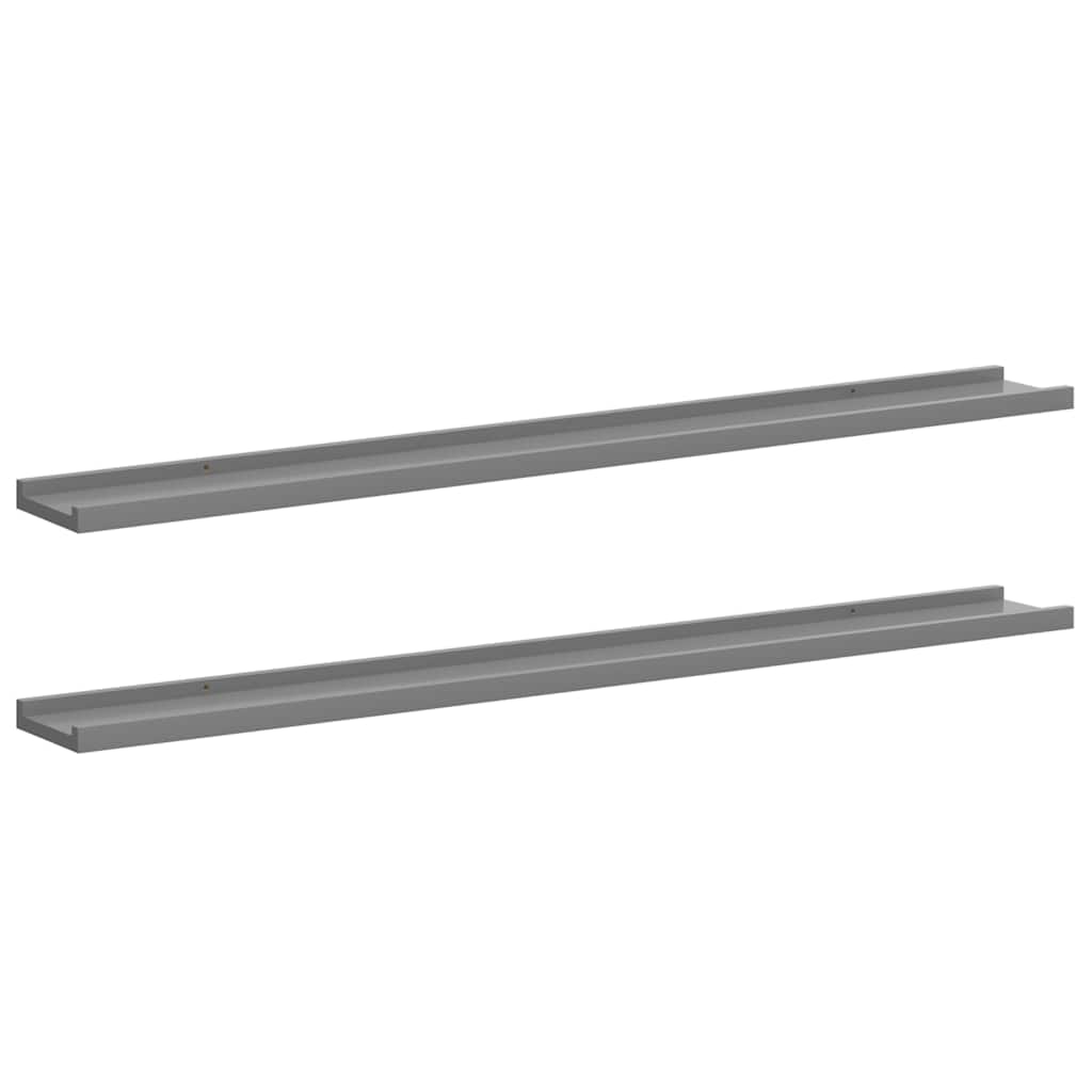 Wandregale 2 Stk. Grau 100x9x3 cm
