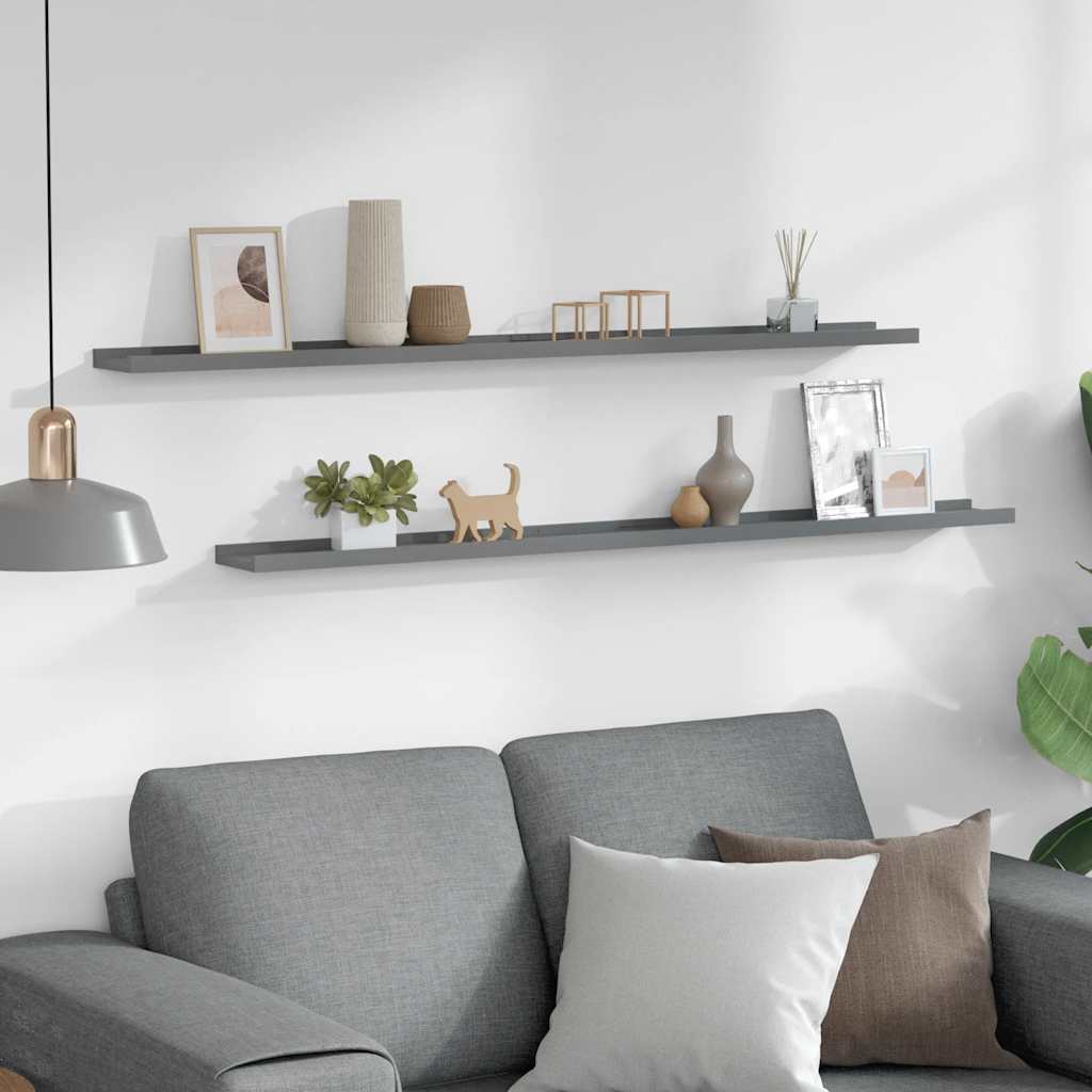 Wandregale 2 Stk. Grau 115x9x3 cm