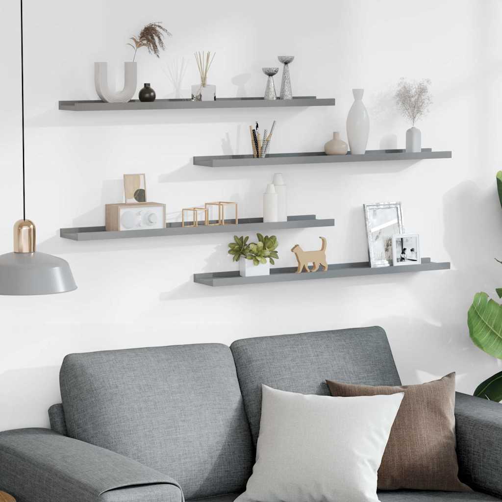 Wandregale 4 Stk. Grau 80x9x3 cm