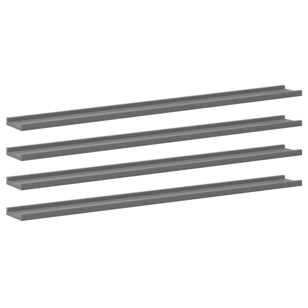 Wandregale 4 Stk. Grau 115x9x3 cm