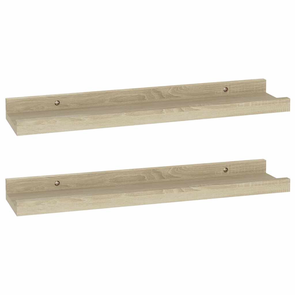 Wandregale 2 Stk. Sonoma-Eiche 40 x 9 x 3 cm