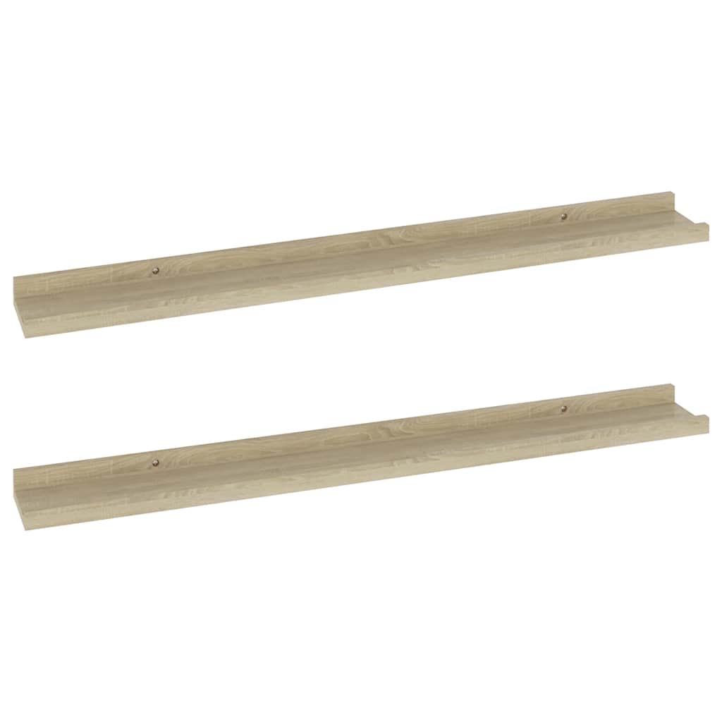 Wandregale 2 Stk. Sonoma-Eiche 80 x 9 x 3 cm