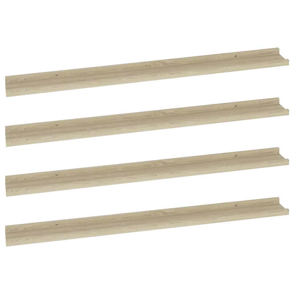Wandregale 4 Stk. Sonoma-Eiche 100x9x3 cm