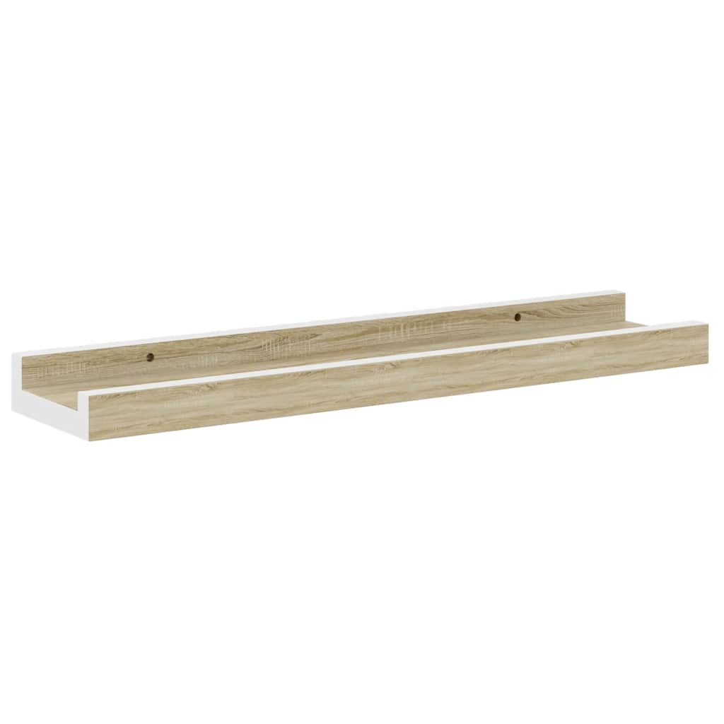 Wandregale 4 Stk. Weiß und Sonoma-Eiche 40x9x3 cm