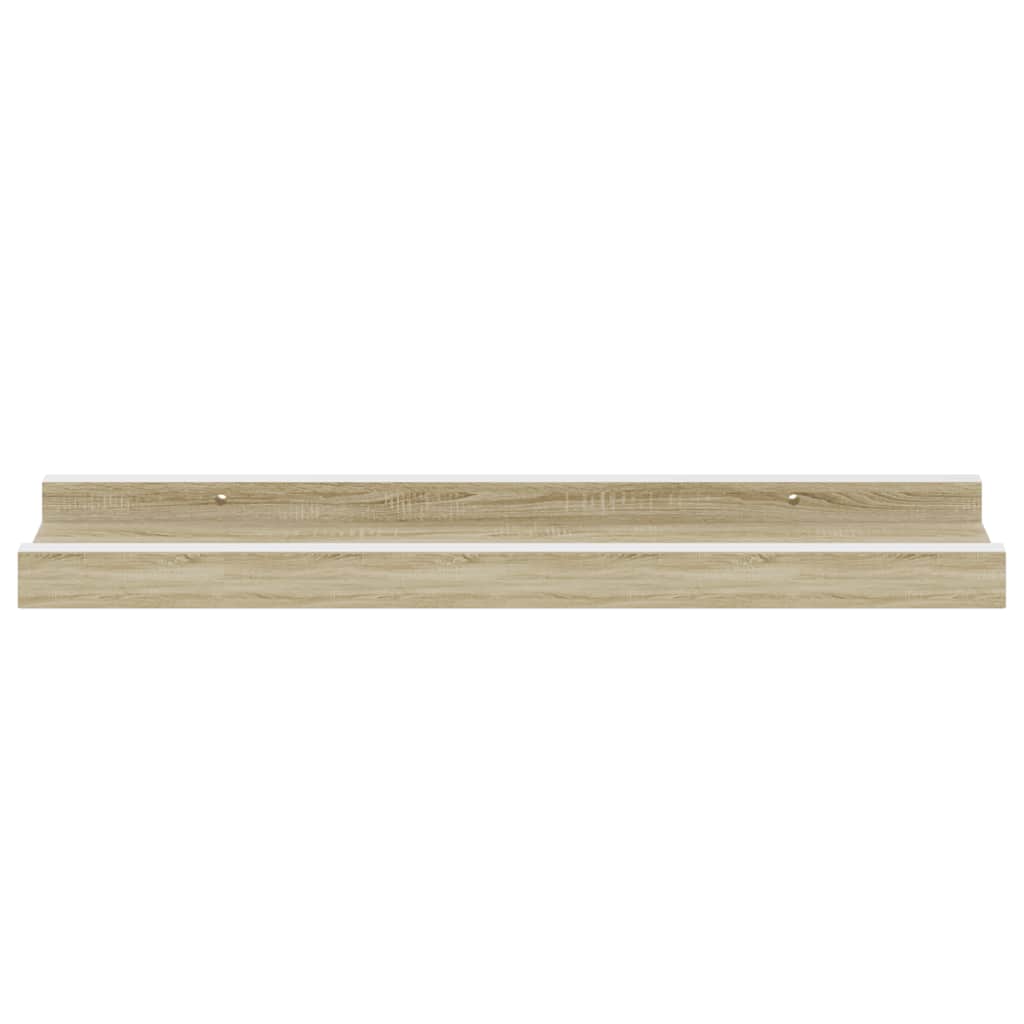 Wandregale 4 Stk. Weiß und Sonoma-Eiche 40x9x3 cm