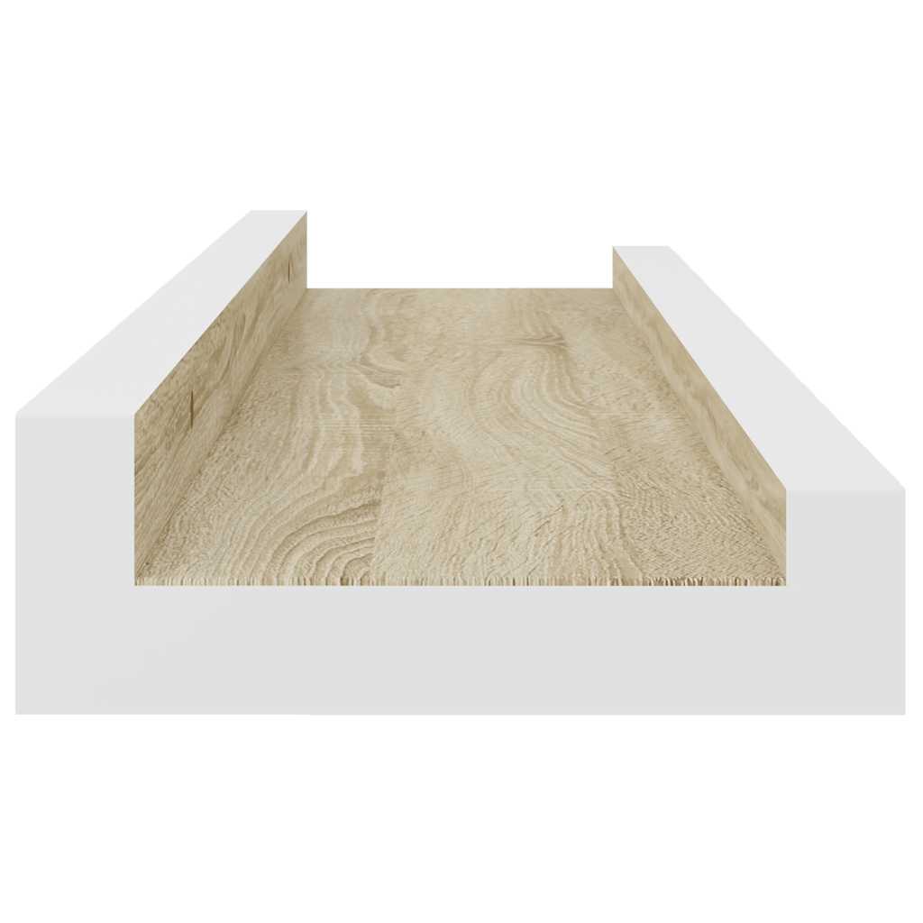 Wandregale 4 Stk. Weiß und Sonoma-Eiche 40x9x3 cm